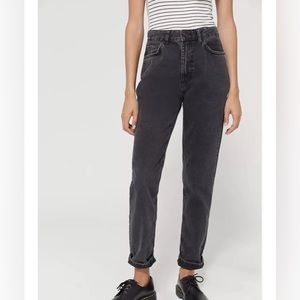 BDG Women's 27 Black Denim Mom High Rise Jeans Urban Outfitters